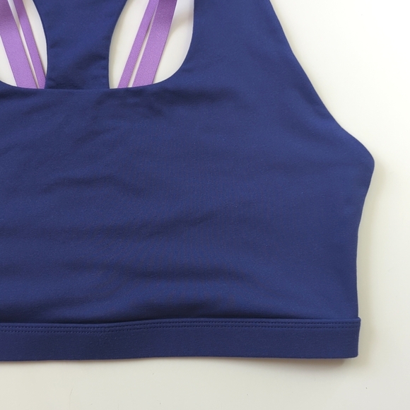 Fabletics Boost Medium Impact Scoop Neck Strappy Racerback Sports Bra Indigo XL - Picture 5 of 11